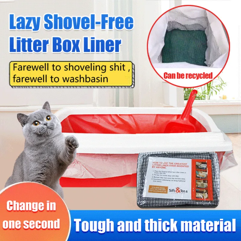 

Disposable Plastic Bags for Cat Litter Box - No More Shoveling!