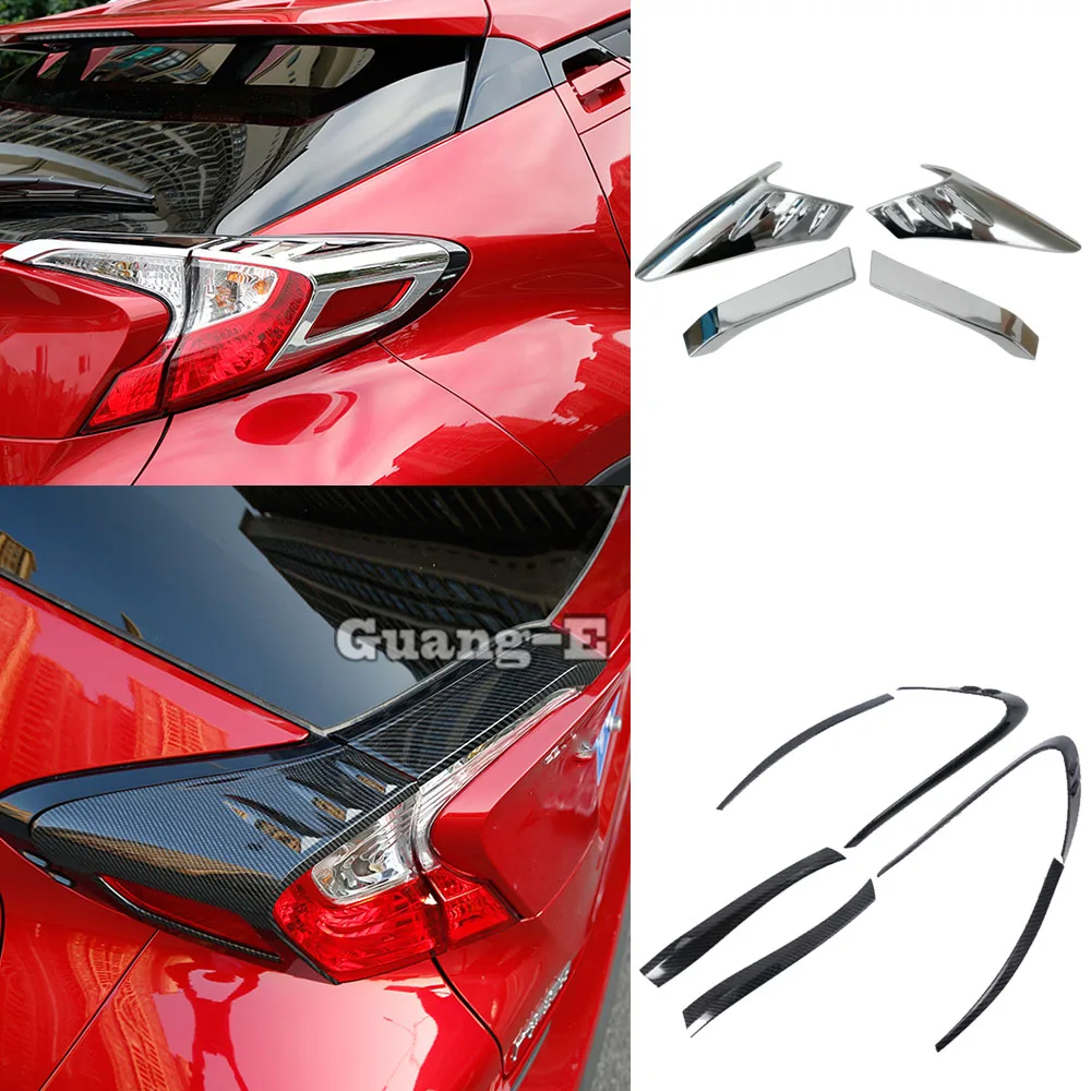 

Стайлинг автомобиля ABS хромированный/углеродное волокно отделка задний фонарь рамка палка часть 4 шт. для Toyota C-HR CHR 2017 2018 2019