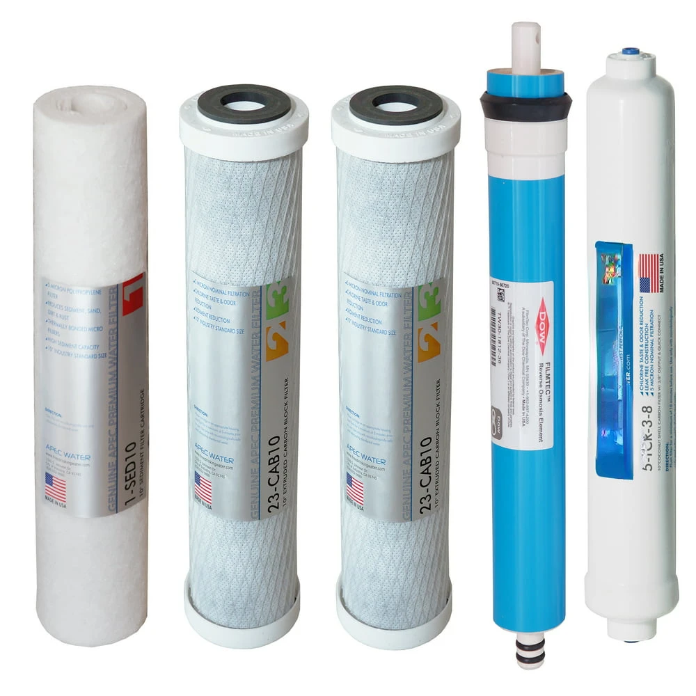 

Fast Flow Complete Replacement Filter Set FILTER-MAX45-38 for 50 Reverse Osmosis System with Upgraded 3/8"D Tubing Quick Dispen