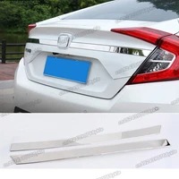 mirror surface stainless steel car rear logo trims trunk taildoor for honda civic 2016 2017 2018 2019 2020 2021 auto accessories
