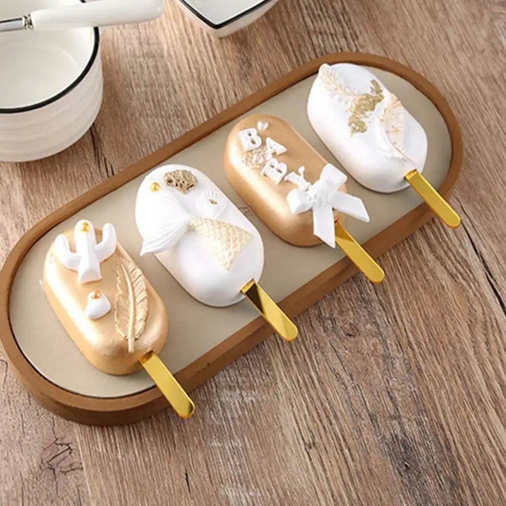 

10pcs Acrylic Popsicle Sticks Reusable Creamsicle Ice Sticks Cakesicle Candy Diy Cream Cake Crafts O6v9