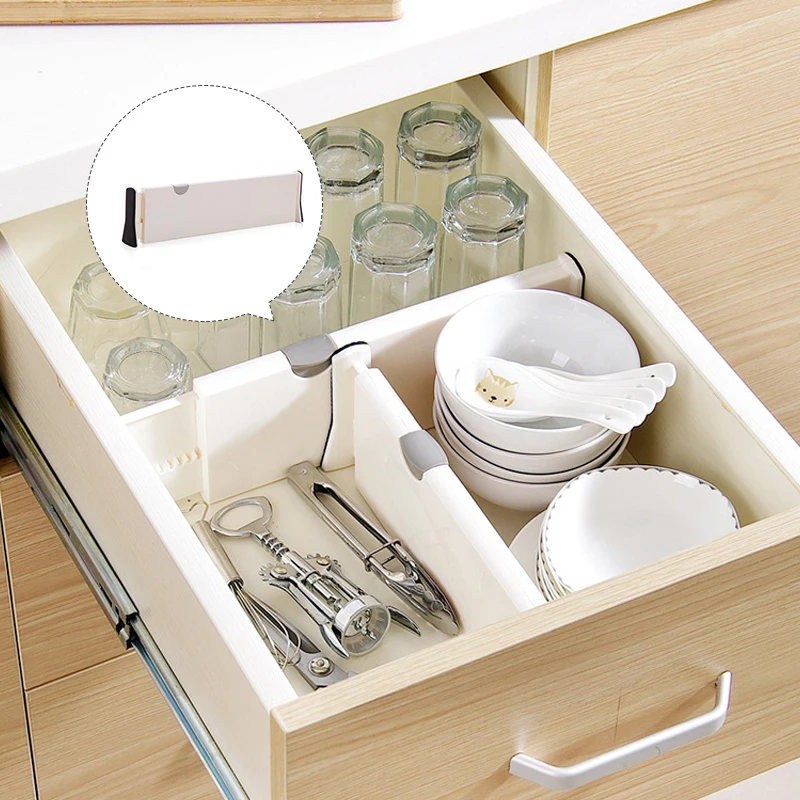 

Adjustable Drawer Dividers Organizers Separators Retractable Expandable kitchen Drawer Organizer Storage Clapboard For Clothes
