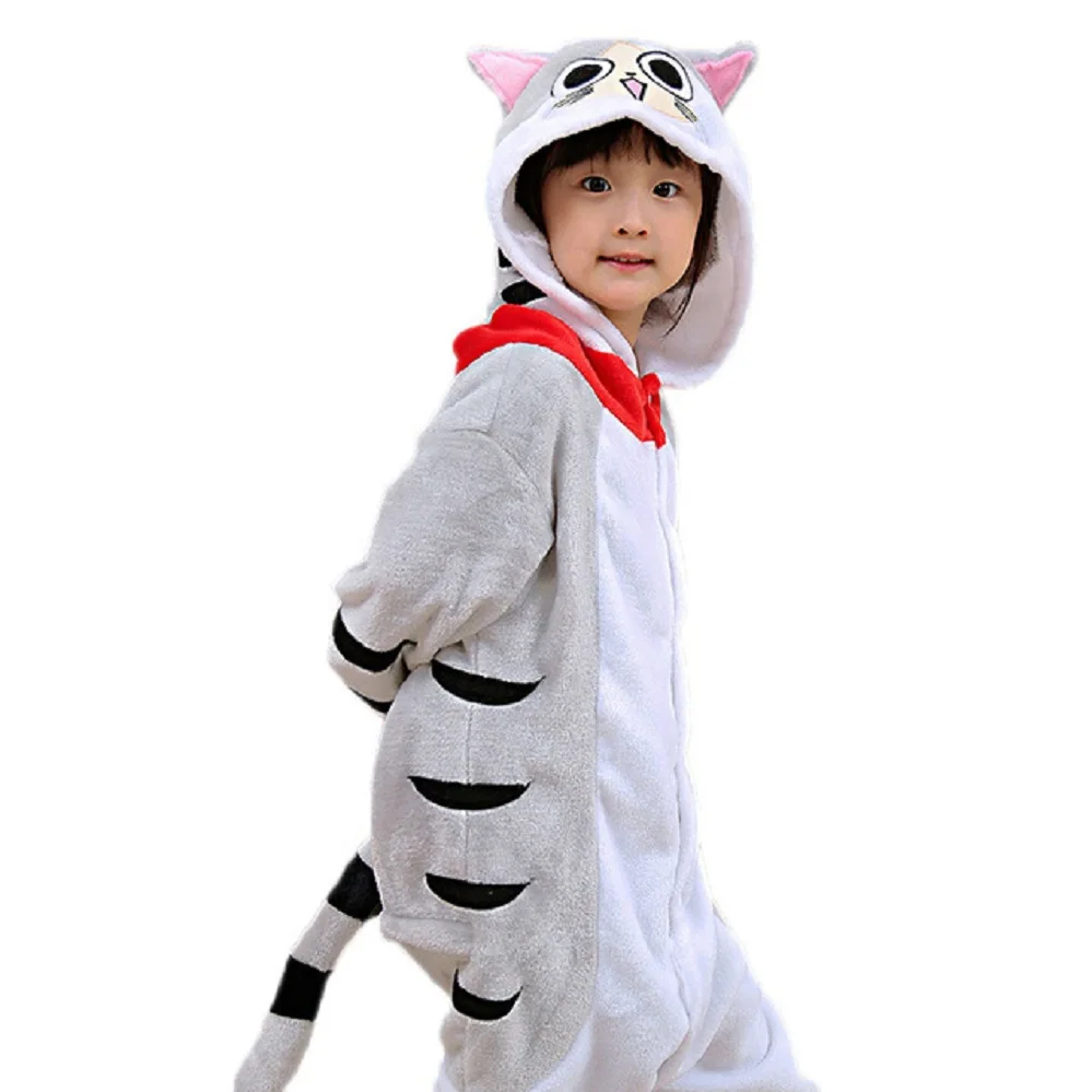 

Kids Funny Cat Kigurumi Boys Winter Flannel Girls Cartoon Pajamas Baby Pajamas Halloween Pajamas Onesie