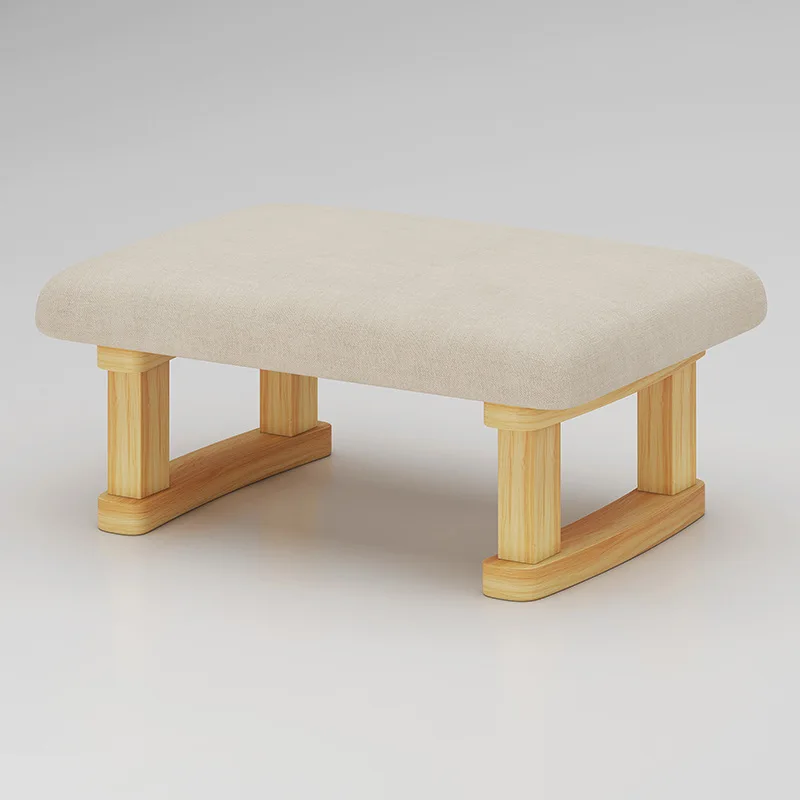 Small Foot Stool Ottoman with Stable Wood Legs, Footstool Padded Foot Rest Step Stool for High Beds Seat Chair Couch Living Room