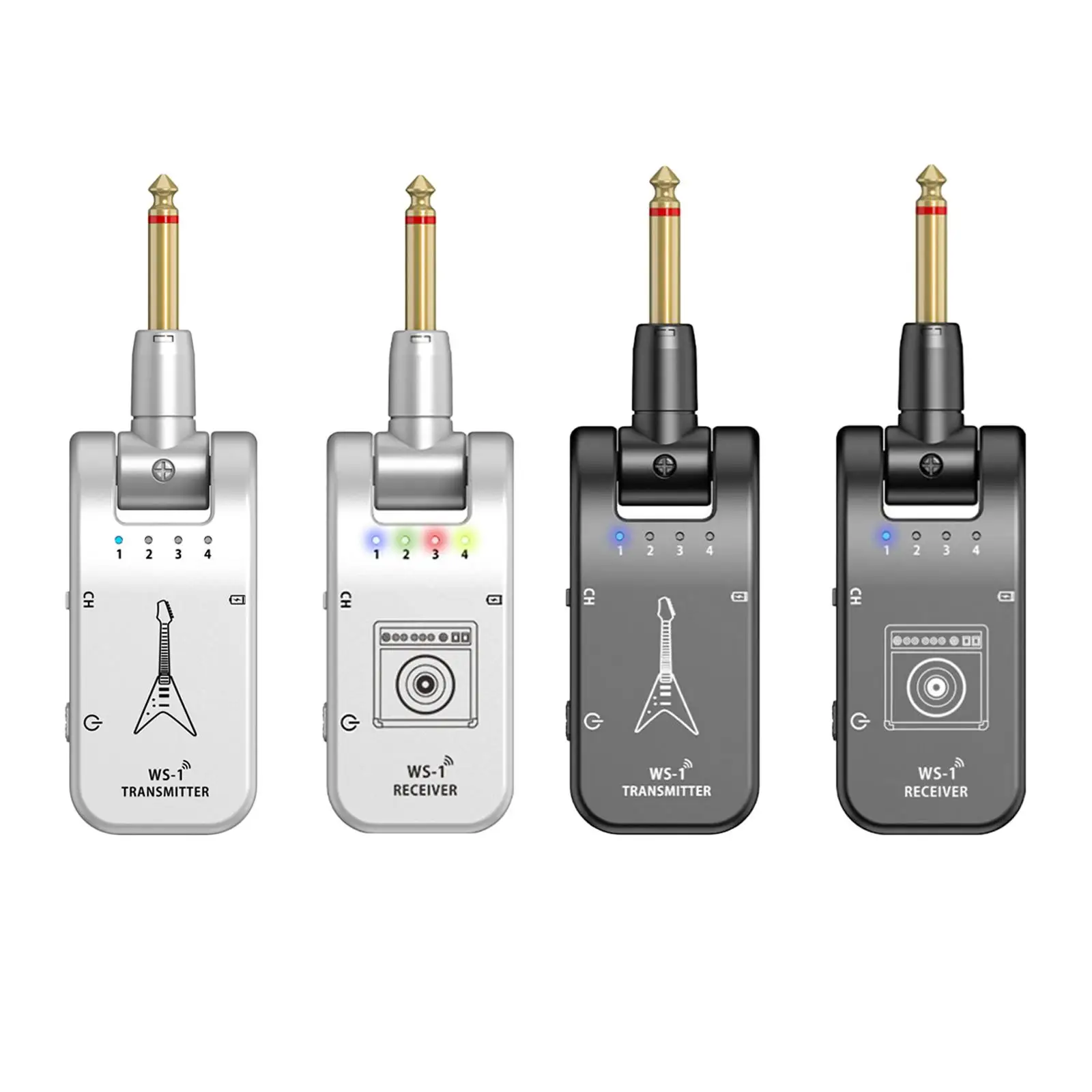 

2.4G Guitar Transmitter & Receiver Rechargeable for Electric Guitar