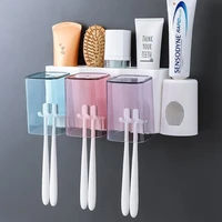 multifunction bathroom accessories storage toothbrush holder save space health durable easy to clean home toothpaste dispenser