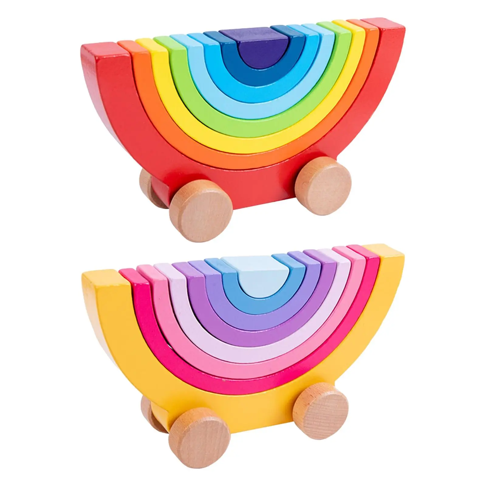 

Wooden Building Blocks Car Toy Stacking Colorful Creative for Game Toddlers