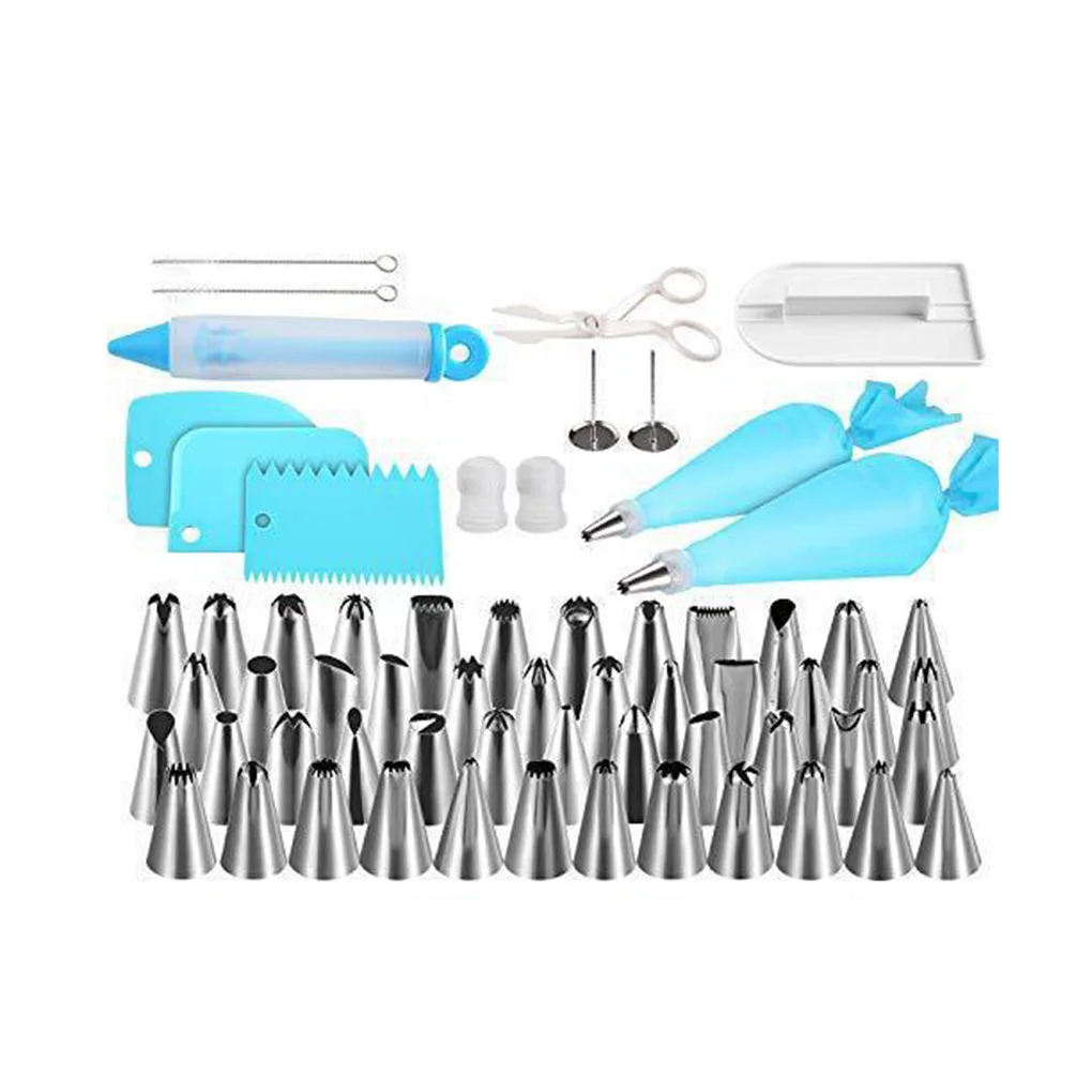 

62 шт. Набор принадлежностей для украшения тортов, глазурь, фотопакеты, пары для цветочных гвоздей, инструменты для украшения выпечки и замораживания