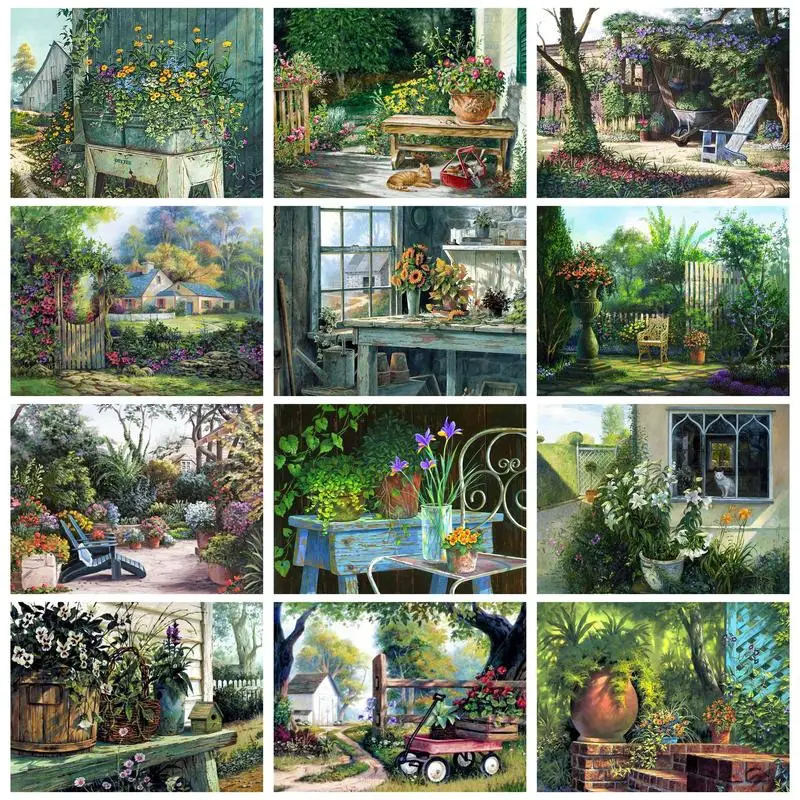 

RUOPOTY Decorative Painting By Numbers For Handiwork Canvas Painting Flowers Paintings Home Decoration