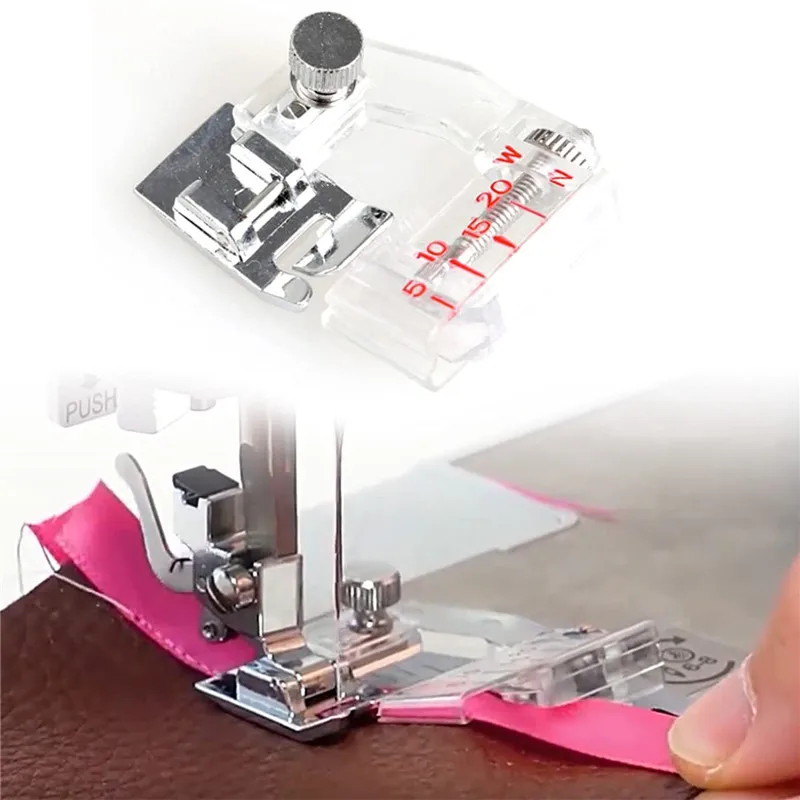 

1Pcs Adjustable Bias Tape Binding Foot Snap On Presser Foot For Brother Sewing Machine Accessories adjustable Width Binding