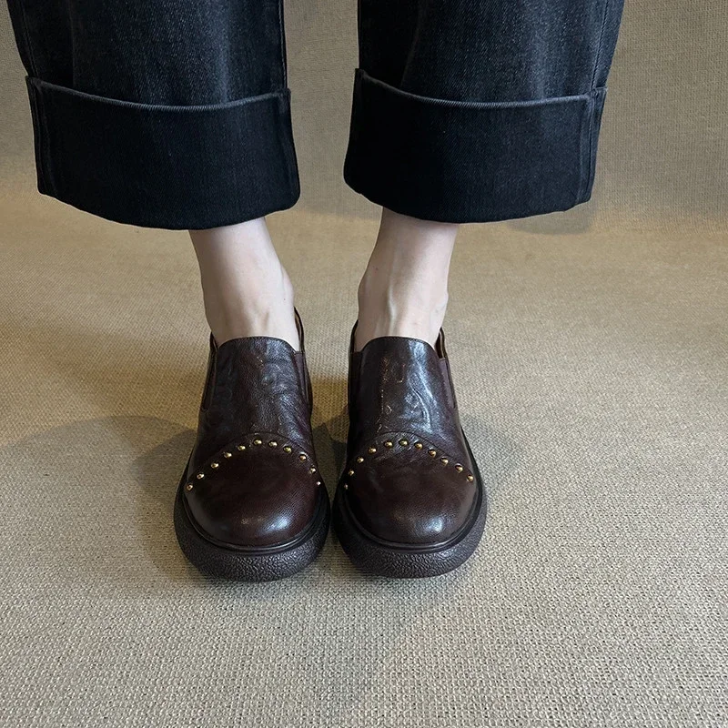 2025 Новая зимняя женская обувь на толстой подошве роскошные дизайнерские кожаные