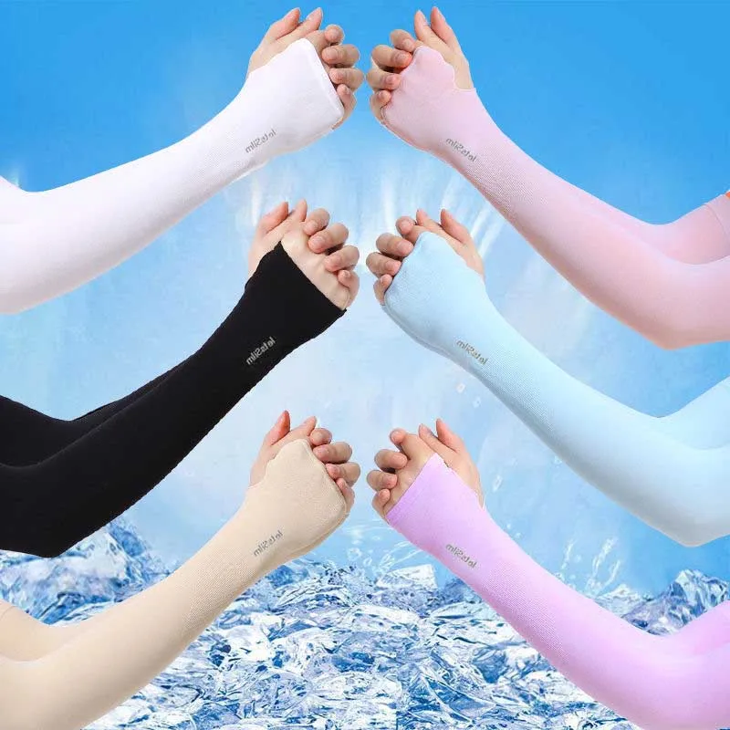 

Summer unisex outdoor riding thin sunscreen ice sleeves women's arm guards UV protection ice silk sleeves