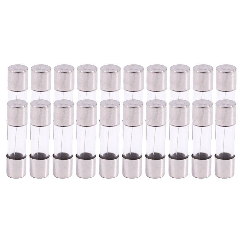 

20 шт., стеклянный трубчатый предохранитель 10 А 250 В 5 мм x 20 мм