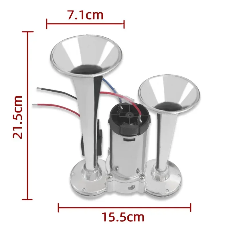 

600DB 12V/24V Супер громкий автомобильный электрический звуковой сигнал с двойной трубой, воздушный звуковой сигнал, динамик для автомобиля, внедорожника, лодки, поезда, мотоцикла, автофургона, грузовика