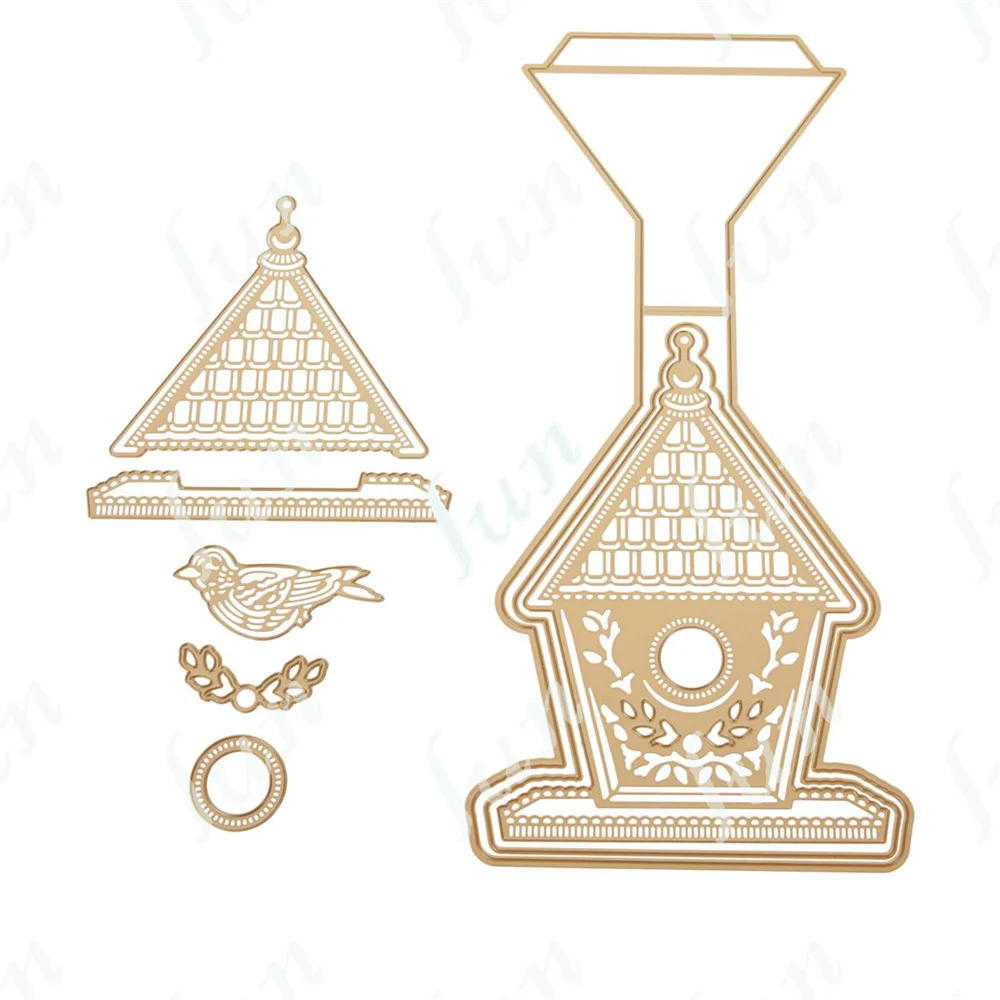 

2022 New Hot Sell Birdhouse Easel Card Dies Handmade Diy Scrapbooking Diary Drawing Coloring Decoration Molds Embossing Template