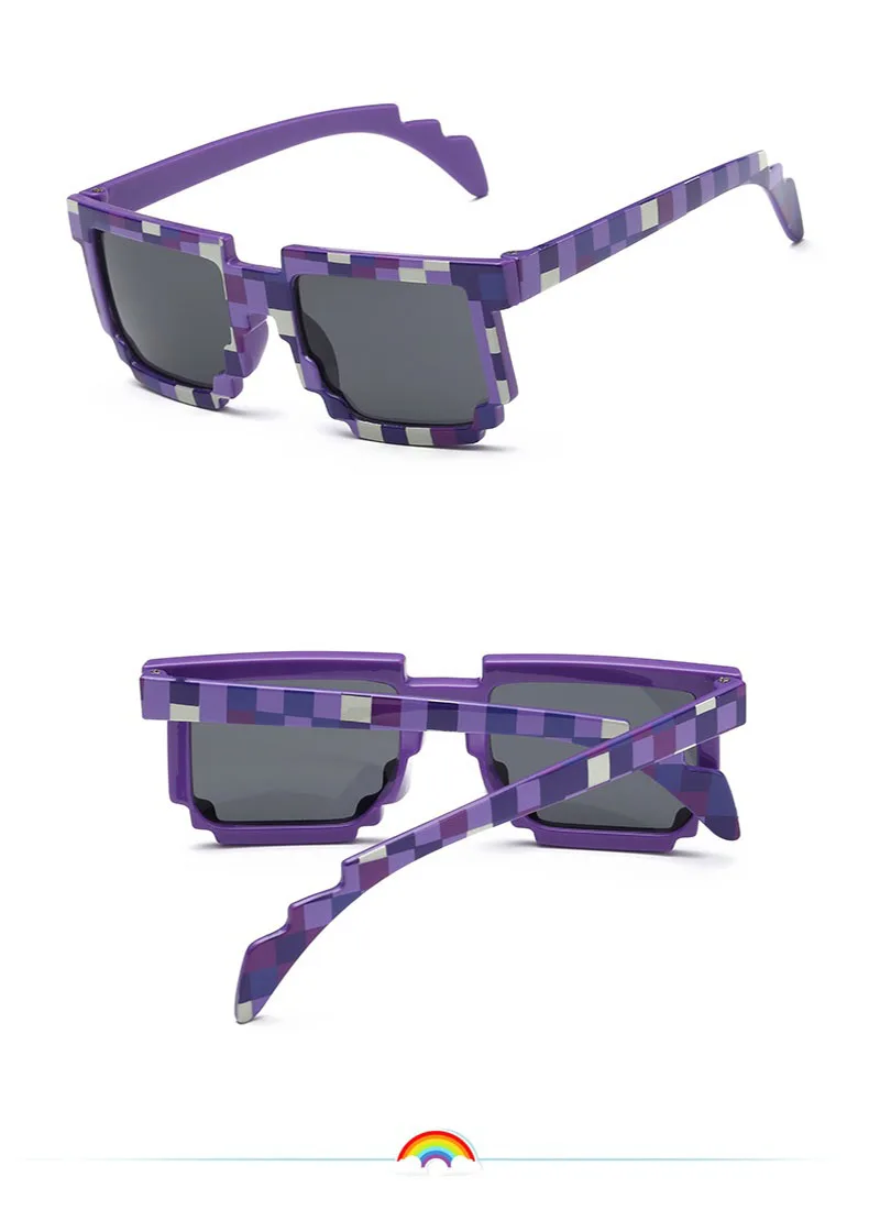 Модные детские солнцезащитные очки HD для улицы забавные мозаичные игрушечные