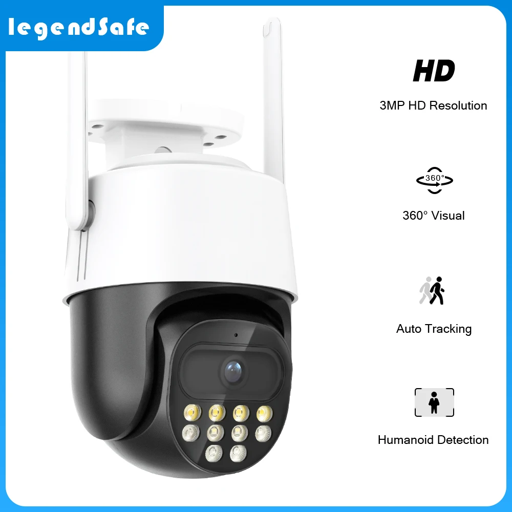 

WiFi 2MP IP Camera PTZ AI human tracking Night Vision Outdoor CCTV Surveillance H.265 Cameras Security Protection Support ONVIF