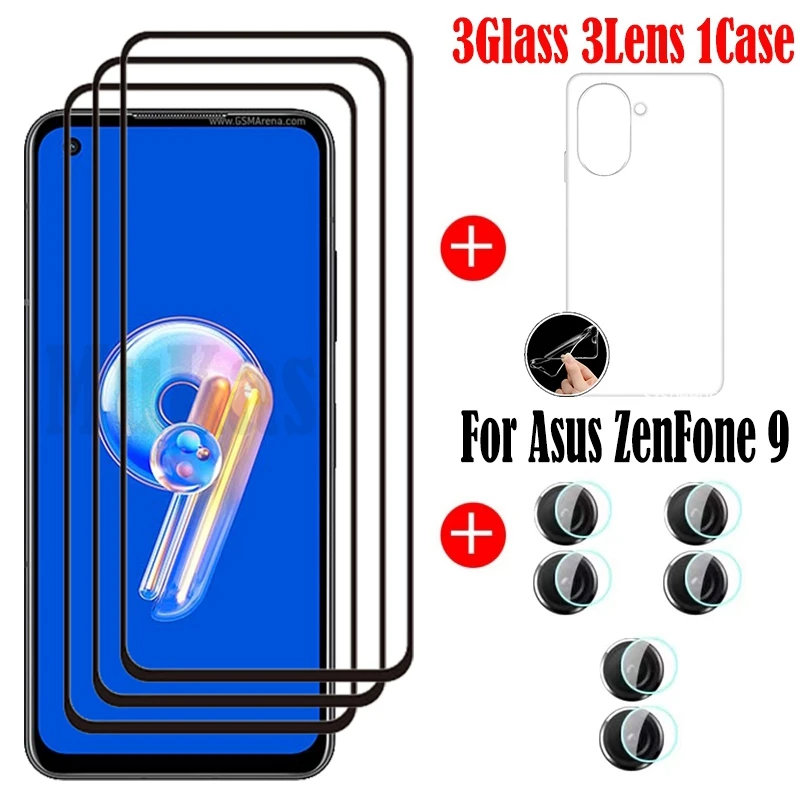 Full Glue Tempered Glass For Asus Zenfone 9 Screen Protector Glass For Asus Zenfone 9 Lens Film For Asus Zenfone 9 Case