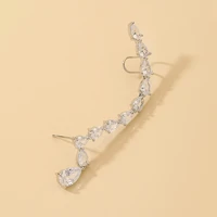 simple geometric water drop shaped zircon stud earrings ear clip korea fashion contracted senior temperament earrings wholesale