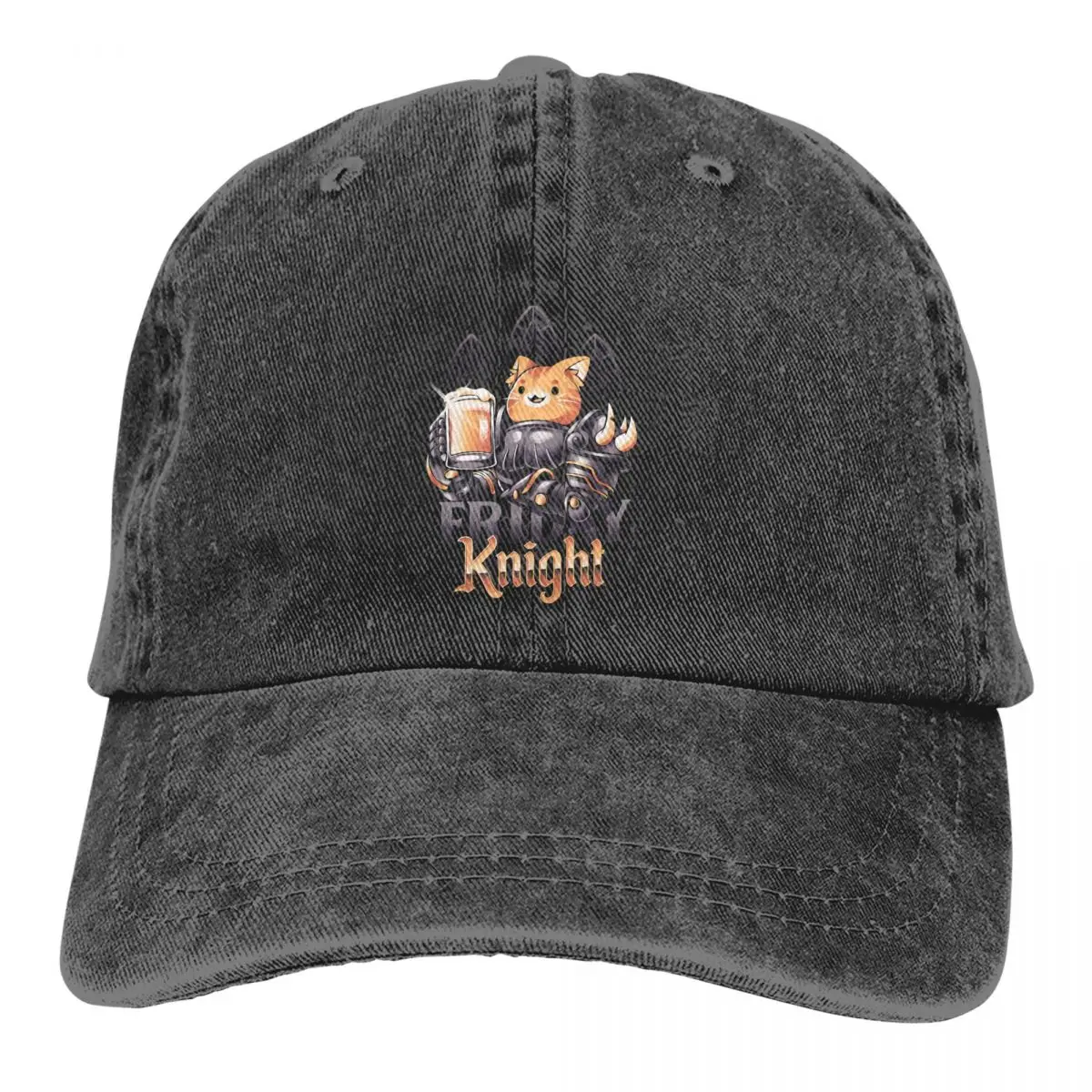 

Washed Men's Baseball Cap Friday Knight Trucker Snapback Caps Dad Hat Cat Arts Retro Golf Hats