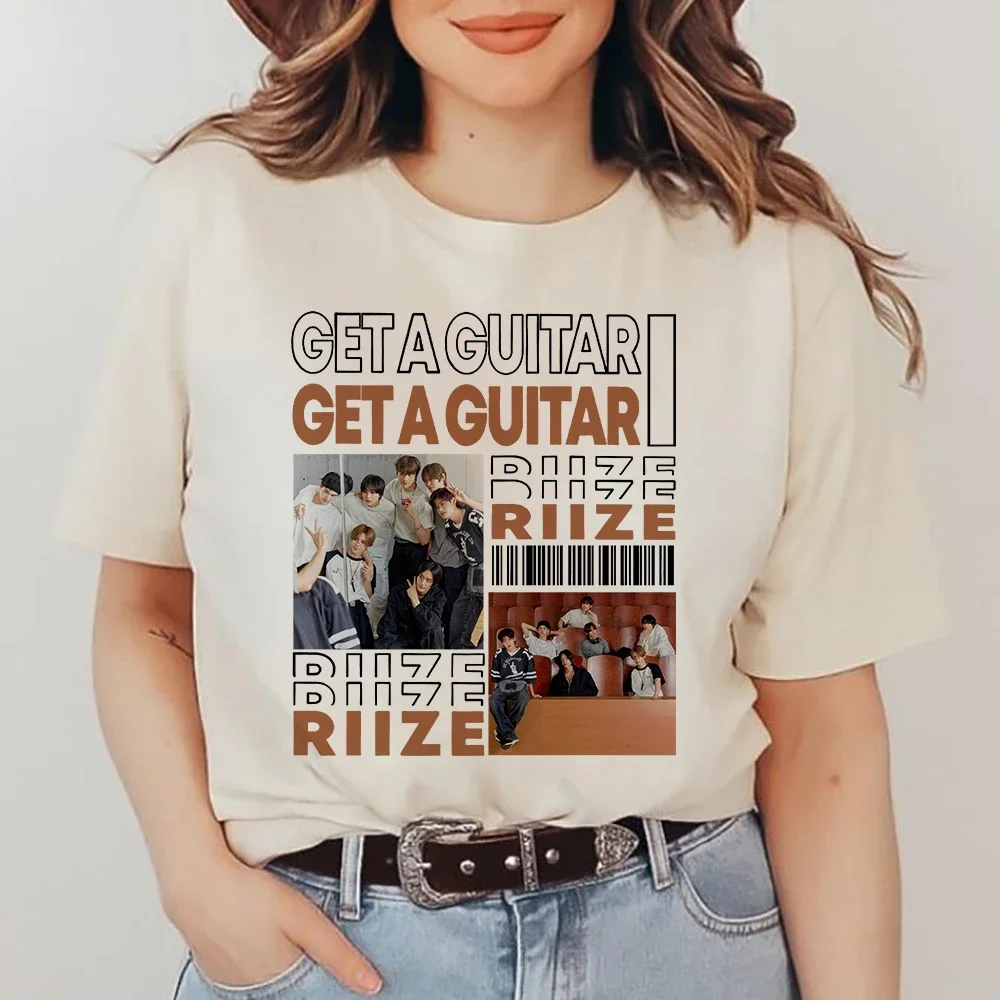 Футболка RIIZE с надписью получить гитару Мужская/женская футболка графическим