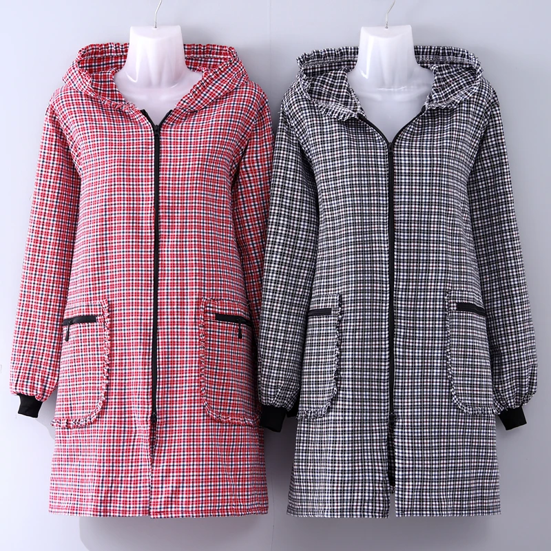 

Wearing a long-sleeved apron home kitchen new work clothes coverall women's new foreign style cotton cooking apron
