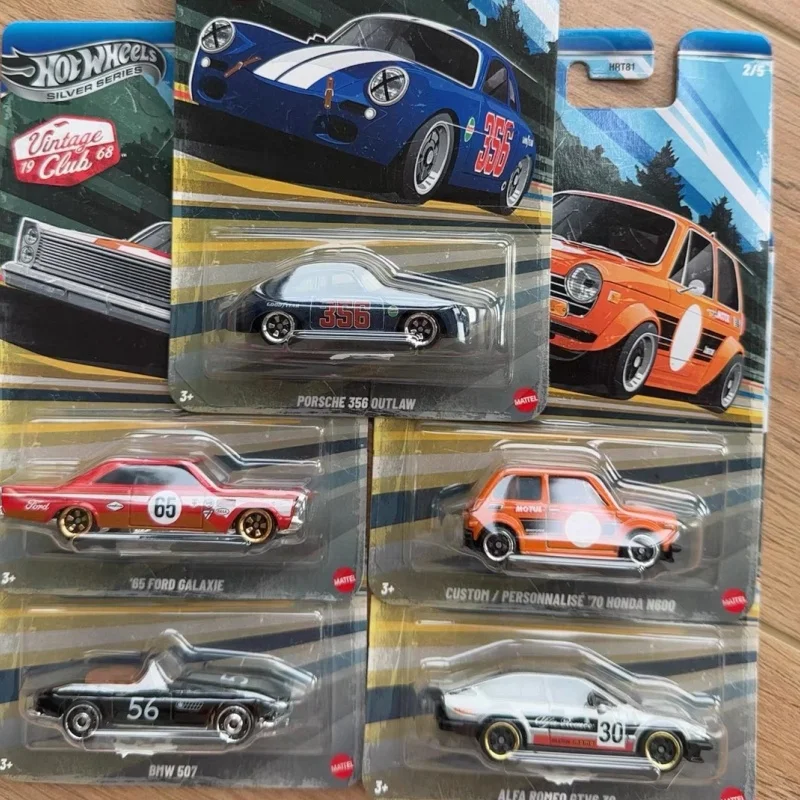 Фото Новая коллекционная модель автомобиля Hot Wheels из литого металла, серия Vintage Club Silver, HRT81 BMW 507 Porsche 356, игрушка для взрослых коллекционеров №3