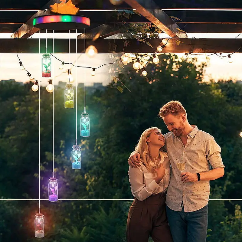 

Solar Wind Chime Lights Led Colorful Light-emitting Dragonfly Butterfly Hummingbird Chandelier Garden Decoration Outdoor