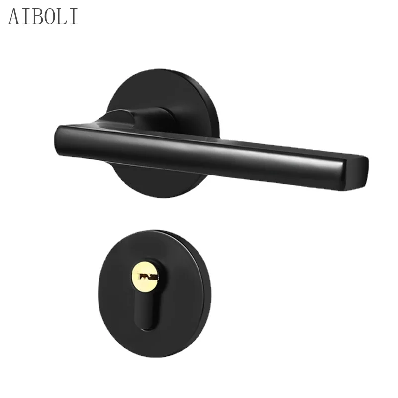 

Indoor Bedroom Door Mute Split Anti-insertion Handle Lock Household Wooden Door Bathroom Door Lock Mute Split Split Lock