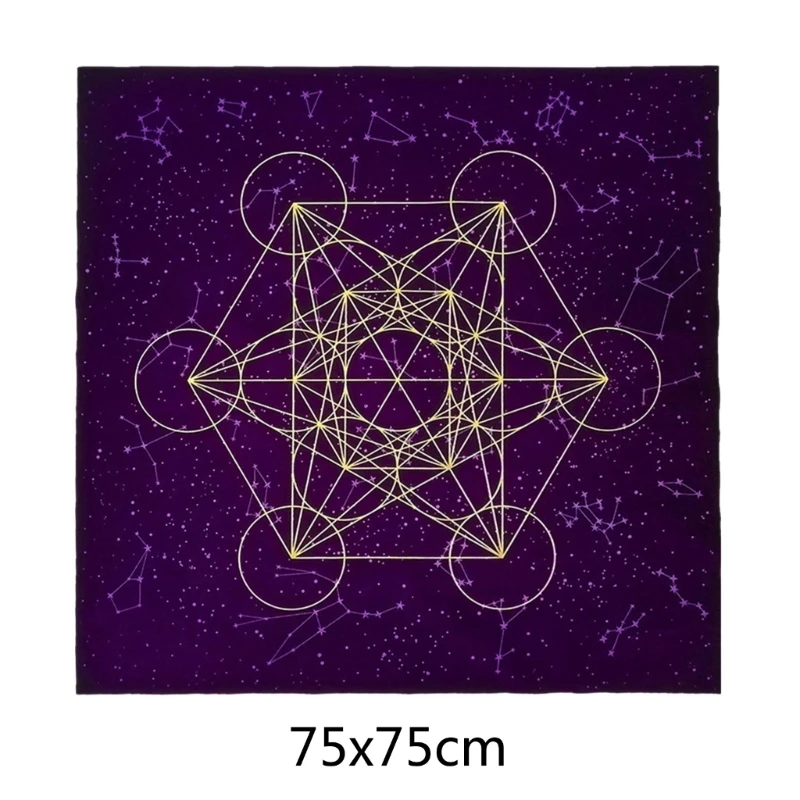 

Metatrone's Cub Crystal Grid Altar Cloth Tapestry Tablecloth Ritual Spiritual Cloth for Sacred Places,Tarot Table Cover