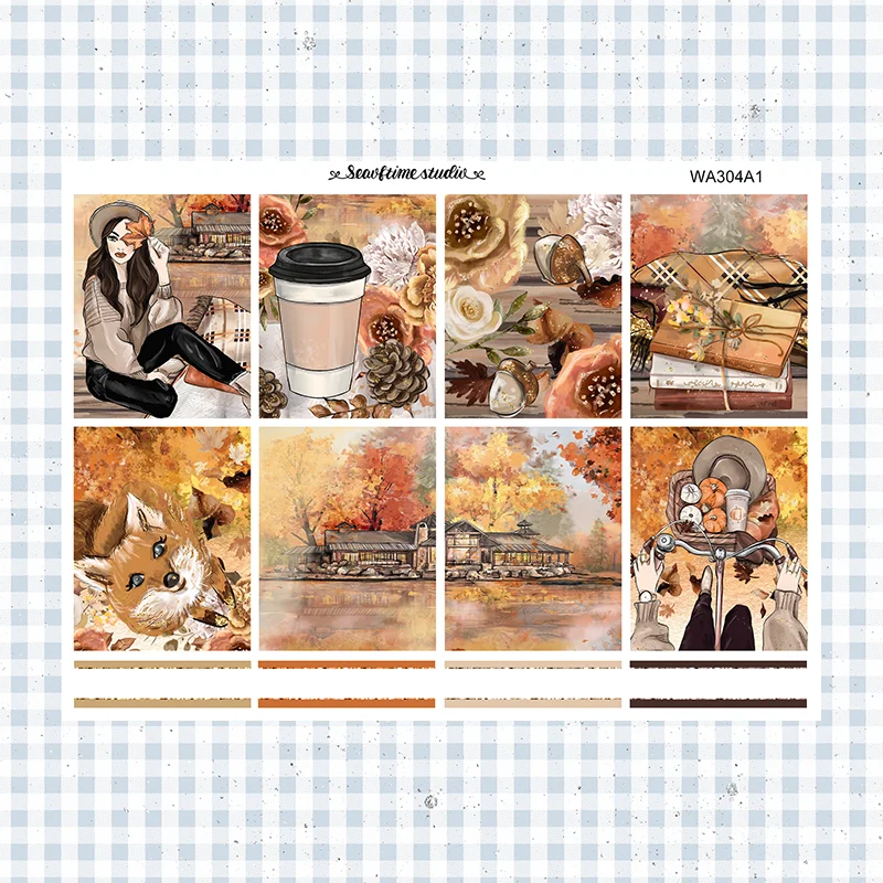 

Набор этикеток на каждый день с осенним озером, канцелярские принадлежности, стикеры в стиле ретро, декоративные наклейки «сделай сам», наклейки для дневника, школьные принадлежности