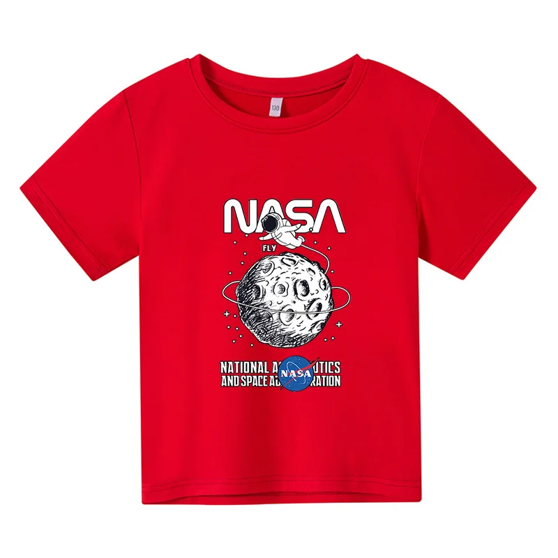 

New boys and girls printed T-shirt astronaut T-shirt children's clothing baby T-shirt anime clothes beautiful clothes superzings