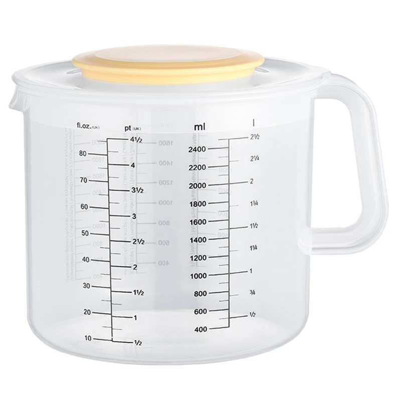 

Plastic Ounce Measuring Cups And Mixing Pitcher For Baking With Lid Liquid Measuring Jugs/Jar In Ml With Splash Guard