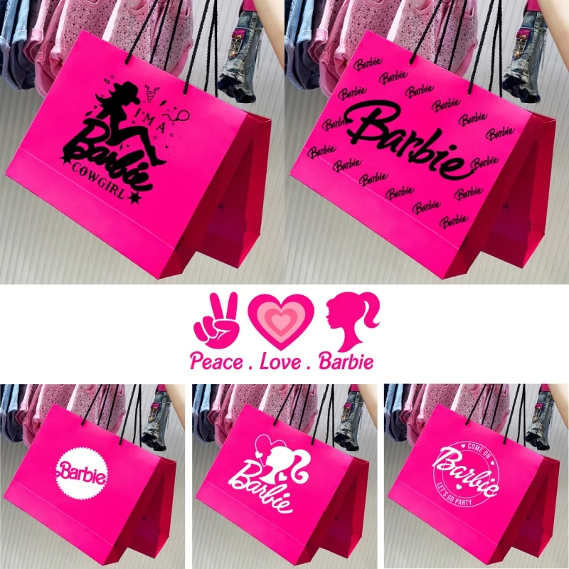 Ручная бумажная сумка Барби одежда обувь нижнее белье мобильный телефон большая