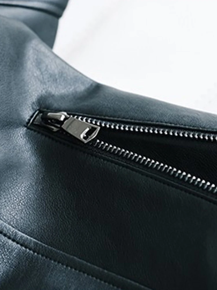 Lautaro весна осень черная негабаритная мягкая искусственная кожа байкерская