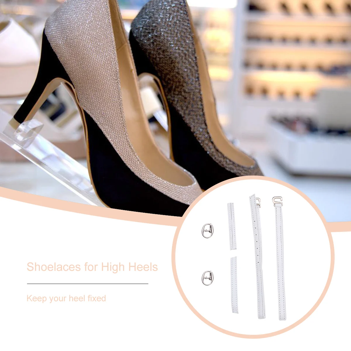 

2 пары, женские эластичные ремешки для обуви на высоком каблуке