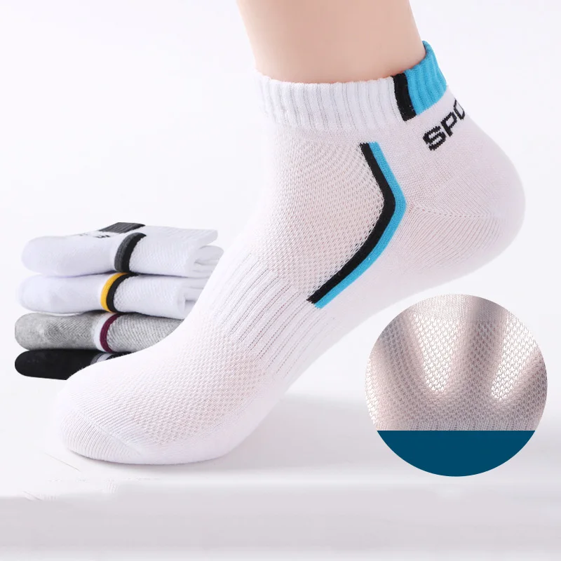 5Pair Fashion Men Boat Socks Summer Autumn Non-slip Silicone Invisible Cotton Sport Running Socks Male Ankle Sock Slippers Meia