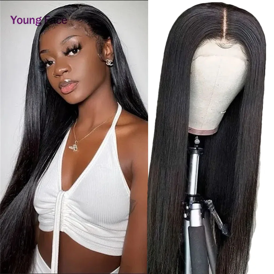 100% Natural Peruvian Human Hair Wig 13X4 Transparent Lace Front Wigs 4x4 Long Straight Closure Wig Pre Plucked For Black Women