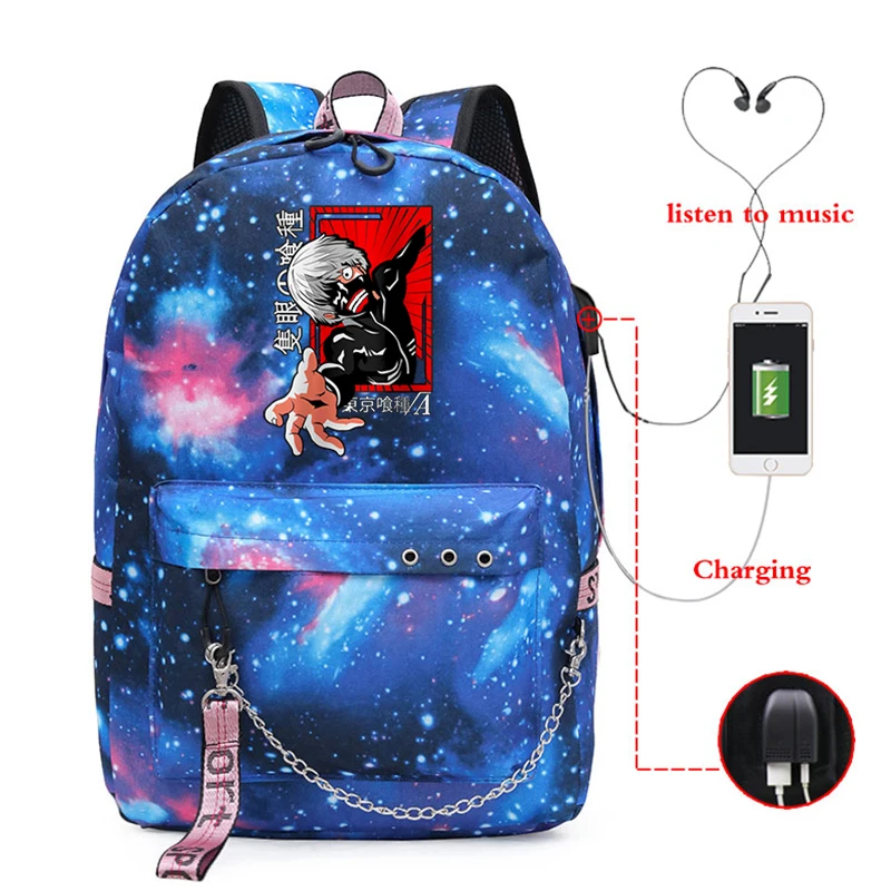 

Tokyo Ghoul Anime Backpacks Sutdent Sac A Dos School Bag Travel Backpack Mochila Hombre Plecak Damski New Fashion Bolsa Feminina