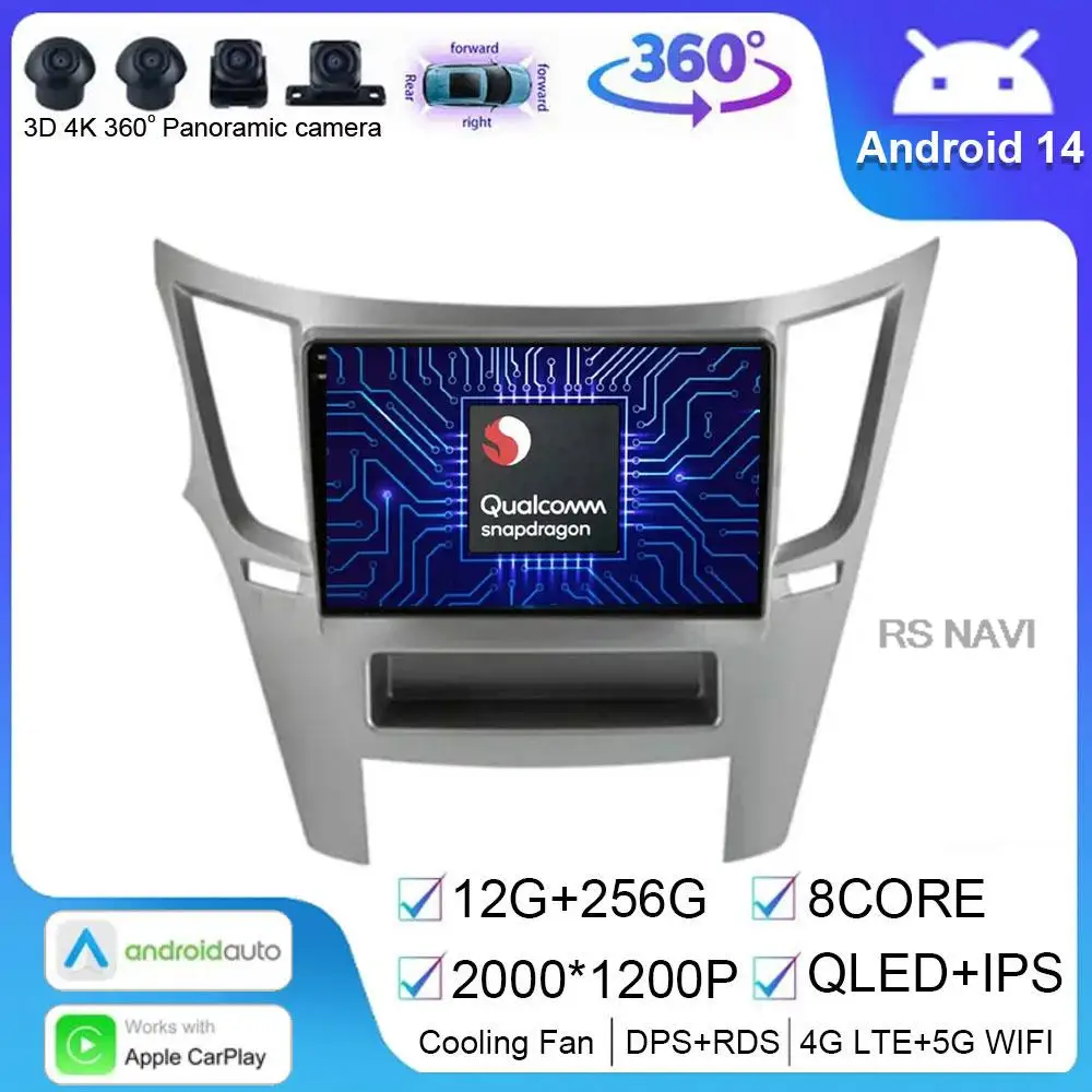 Android 14 для Subaru Outback 4 BR Legacy 5 2009 - 2014 мультимедийная навигация автомобильный