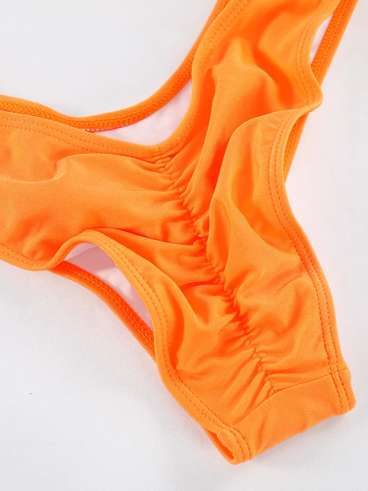 Оранжевые комплекты бикини бандажный купальник сексуальный женский купальный