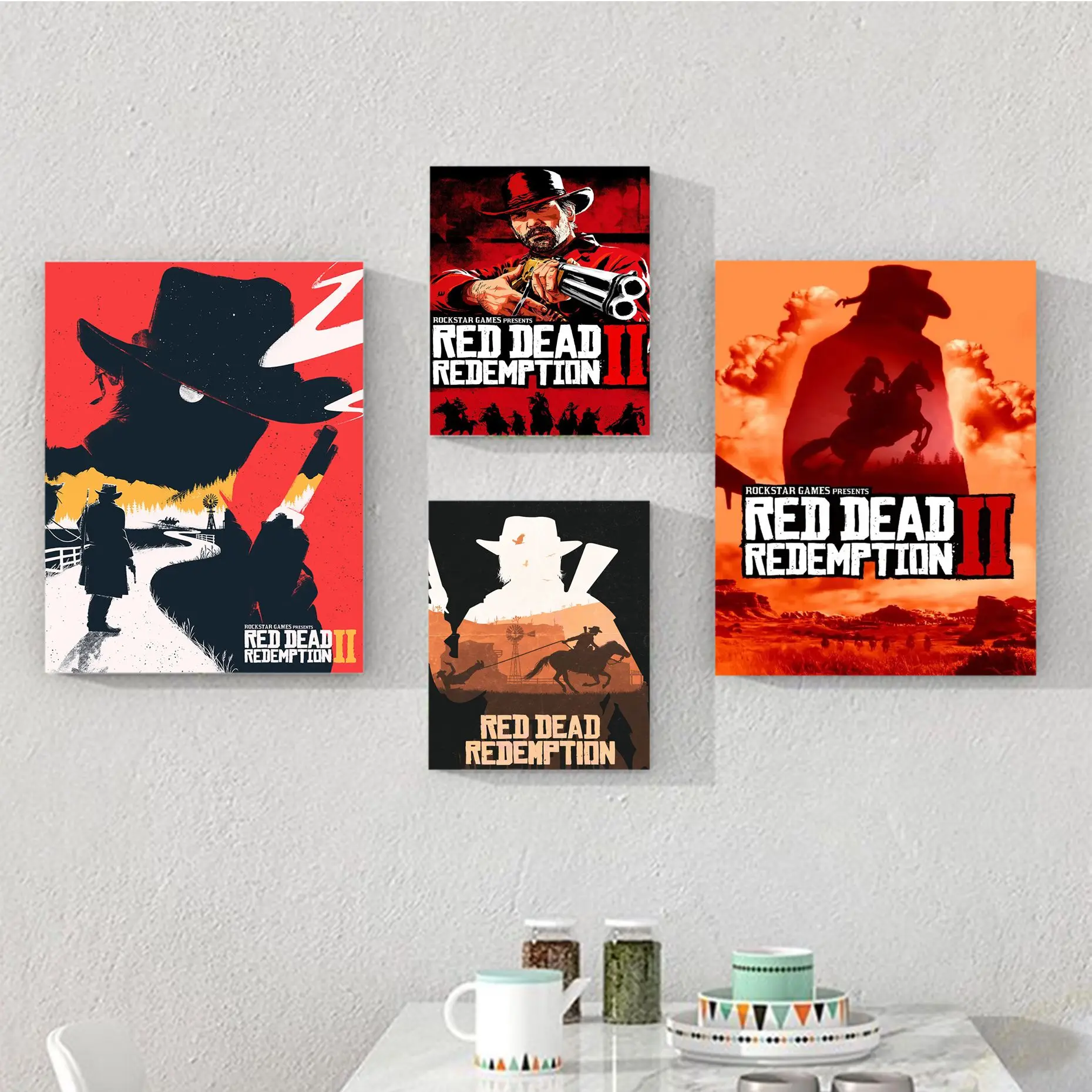 

Red Dead Redemption 2 Poster Classic Vintage Posters HD Quality Wall Art Retro Posters for Home Room Wall Decor
