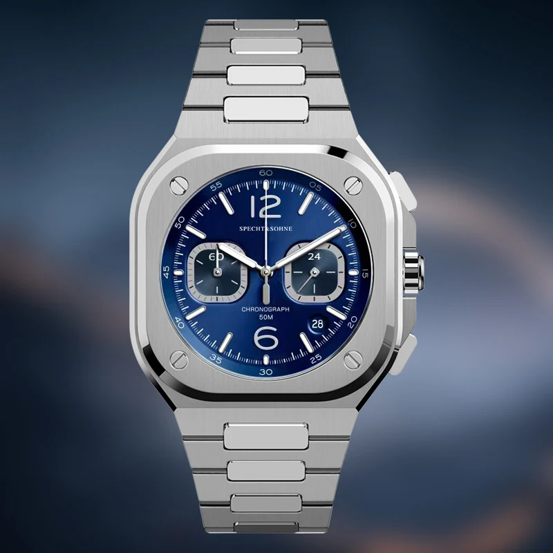 Enlarge Specht&Sohne 42MM Men's Wrist Watch 2022 Best Selling Stainless Steel 50M Waterproof Luminous Multi-function Male Sport Watches