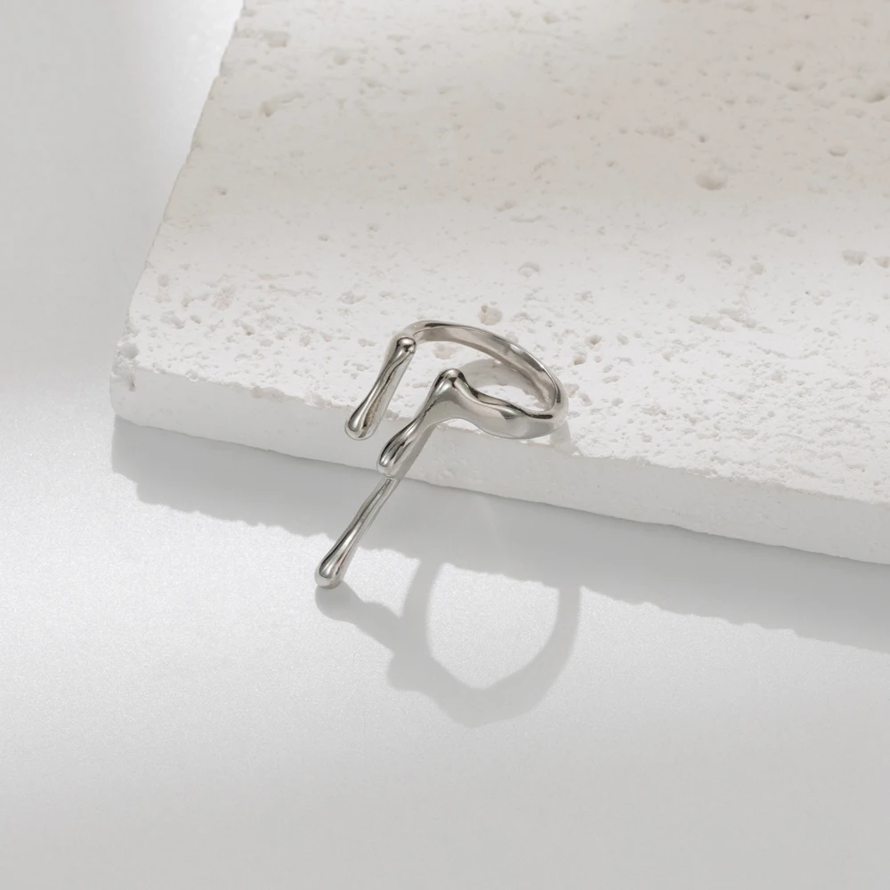 

Irregular Alloy Advanced Open Ring Liquid Lava Female Ins Cold Wind Niche Design Sense Index Finger Simple Finger Ring