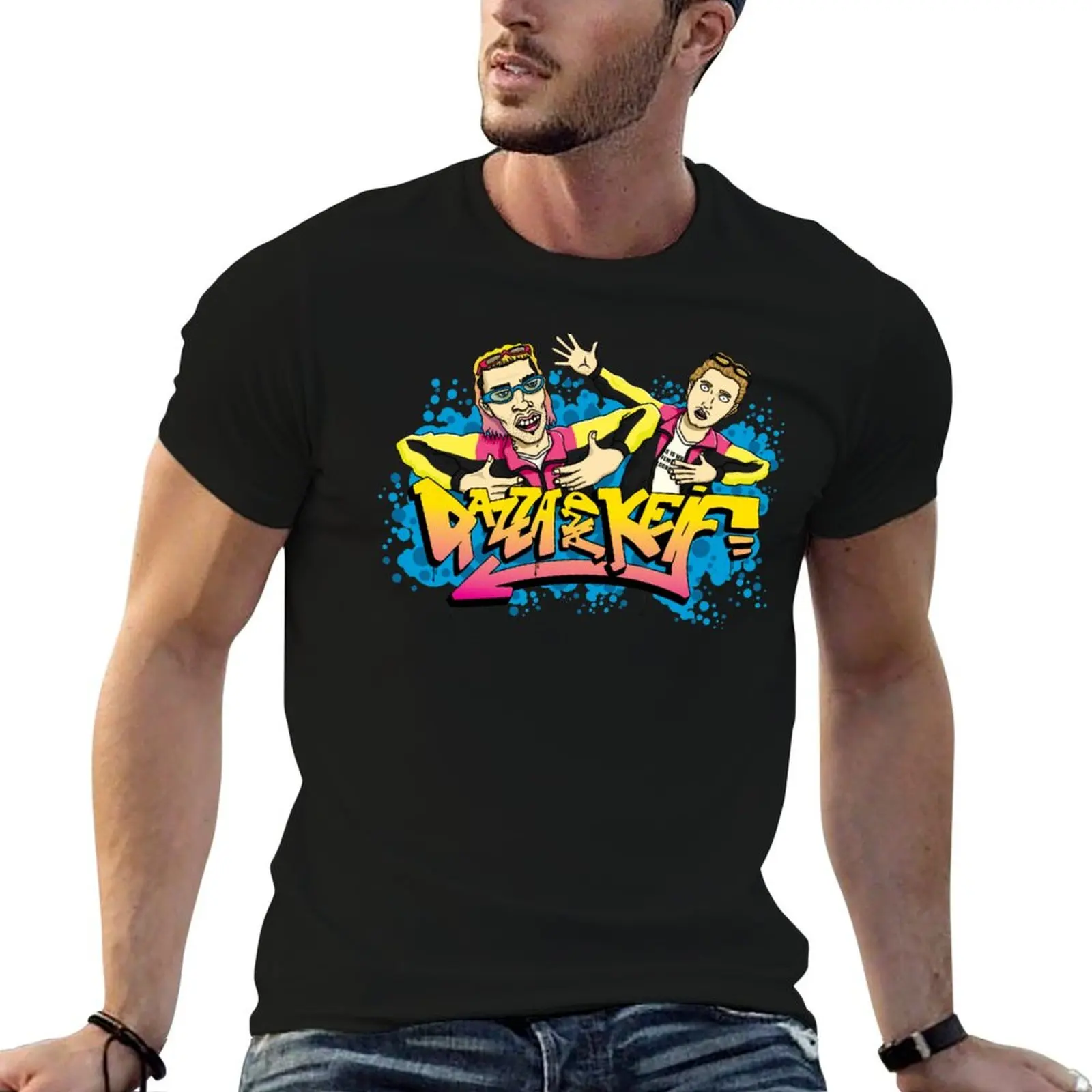 Фото Футболка Dazza and Keif Merch, мужские футболки с графическим рисунком, мужские футболки из 100% хлопка, забавные футболки класса люкс, хлопковая футболка №1