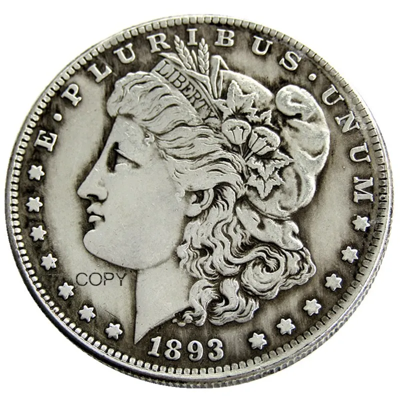

US 1893 Morgan Dollar Copy Coin Silver Plated