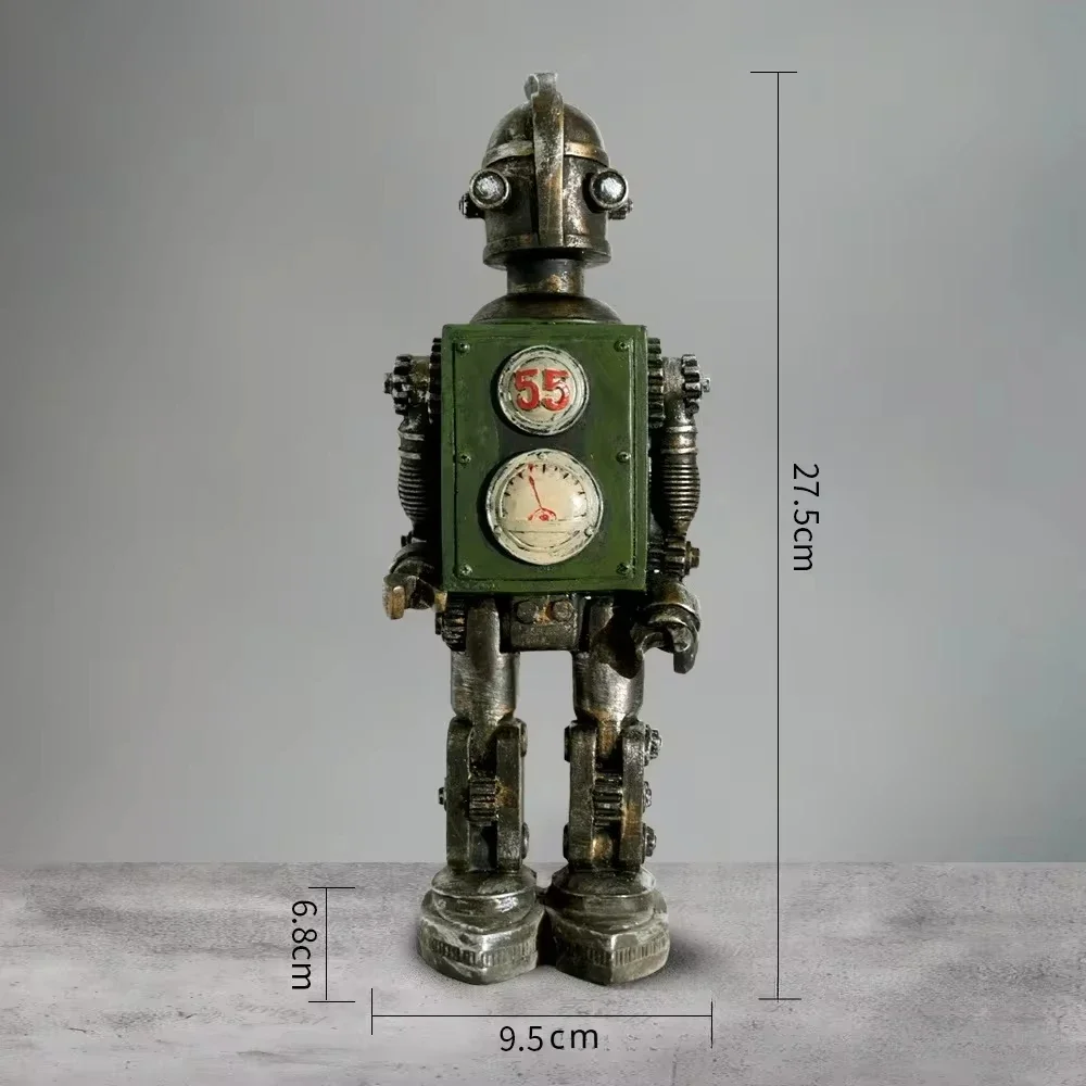 Resin Steampunk Robot Figurine Miniature Model Ornaments Handicraft Collectibles Models Living Room Interior Tabletop Decoration