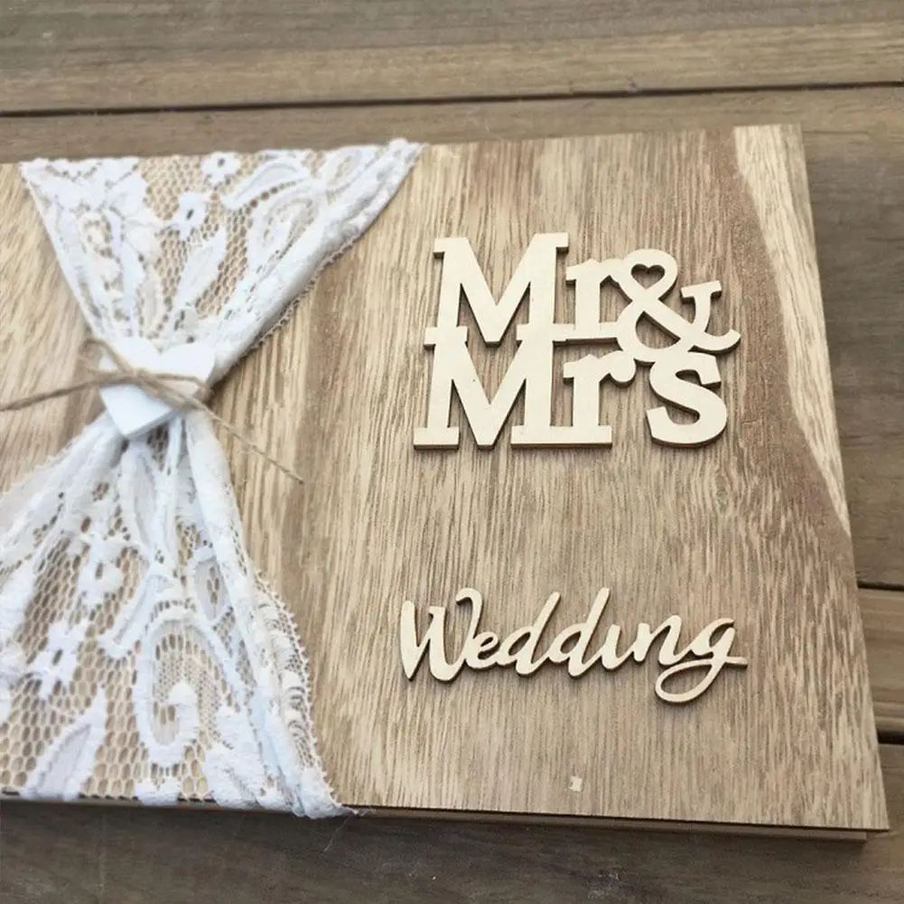 

10/20/30/40 Pages Wedding Guest Book Wedding Decoration Sweet Guestbook Country Wedding Rustic For Guests Gifts Favors B1U8