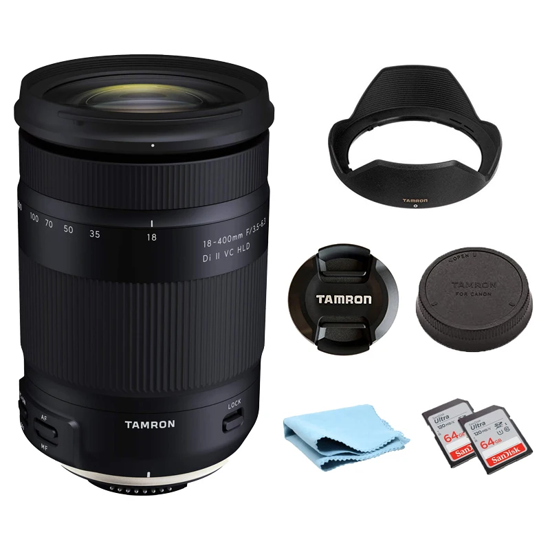 

Tamron 18-400 мм F/3,5-6,3 Di II VC HLD APS-C телеобъектив с зумом для Canon Nikon крепления + 2 SD