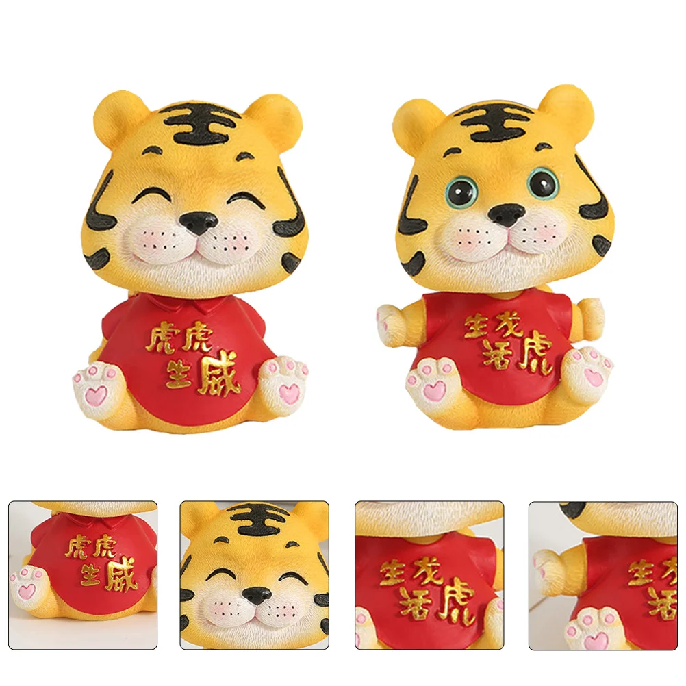 

Toy Chinese Figurines Zodiac Home Decor Animal Decorations New Year Cartoon Ornament Household Novel Ornaments Car